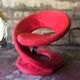 Jaymar Sculptural Post Modern Armchair with Red Spiral Ribbon, 1980s