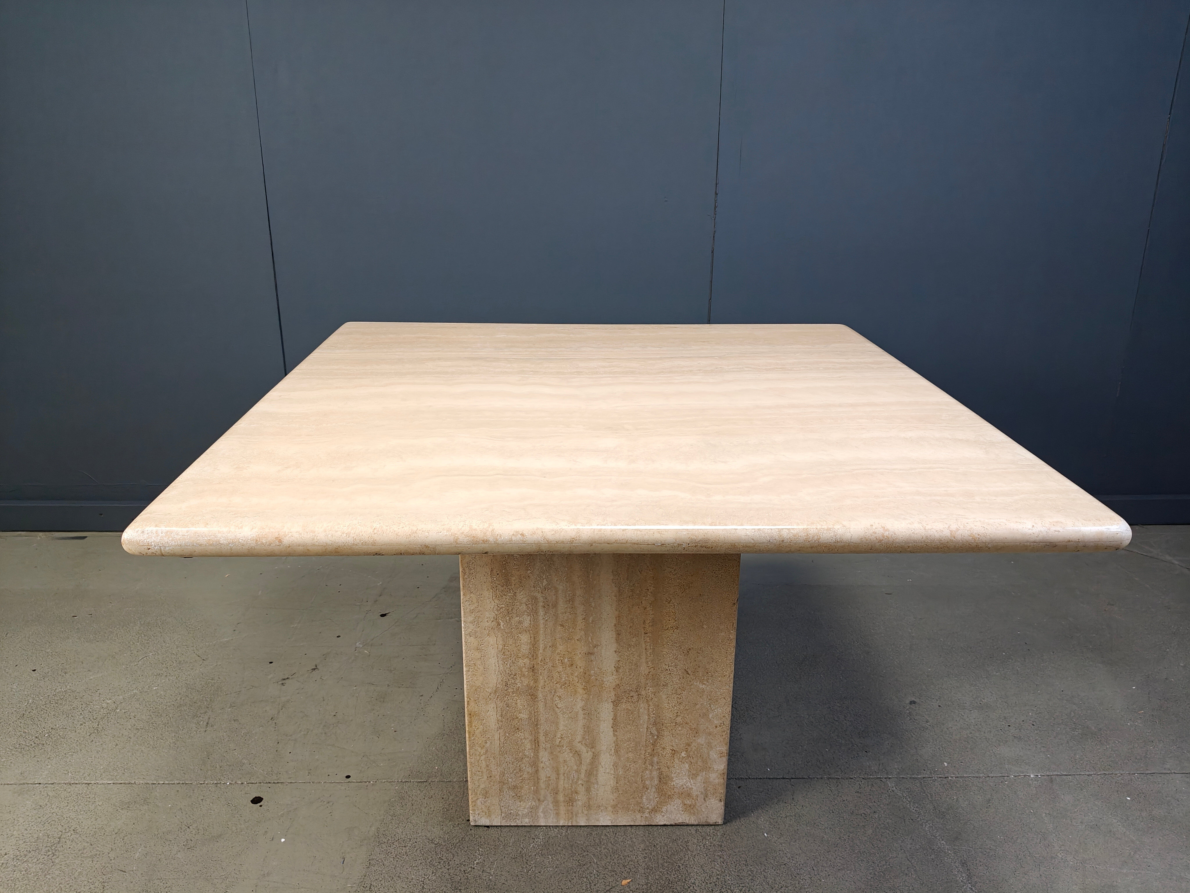 Vintage travertine dining table, 1970s
