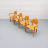 Set of 4 beech dining chairs