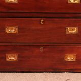 Military or Naval Chest of Drawers in Mahogany - 19th Century