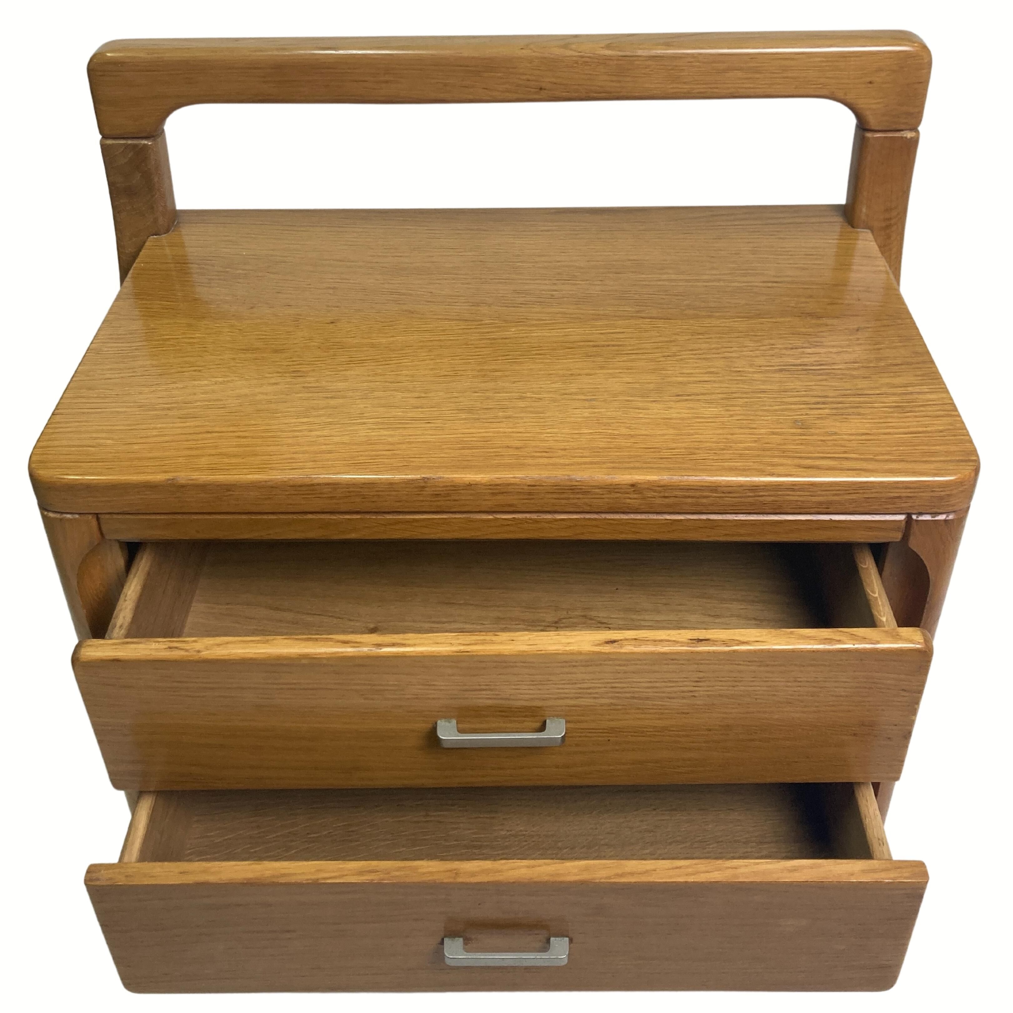 Danish scandinavian oak curved free form night stands or side tables, 1970s