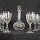 9 crystal white wine glasses from St. Louis model Cléo and their decanter.