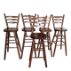 Suite de 5 Tabourets de Bar en Bois Massif – Style Bistrot / Campagne Chic