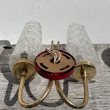 Brass and glass wall lamp 1950