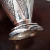 Oriental art silver metal vase
