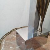 Lampe ancienne vintage métal chromé et bronze doré