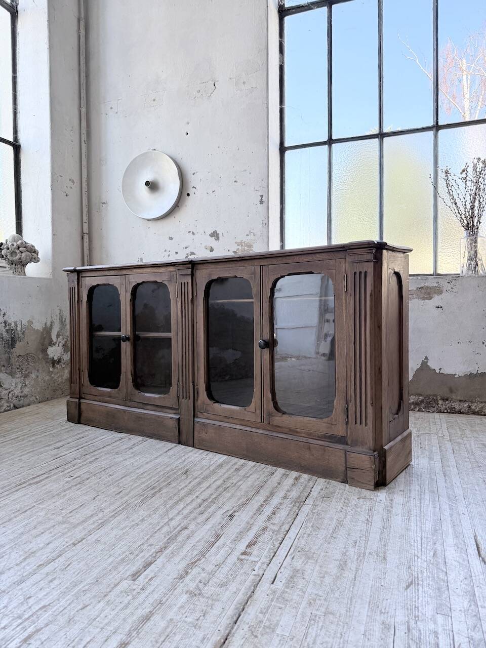 Enfilade display cabinet, solid oak, 1920.