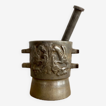 Ancient mortar, bronze 17th century