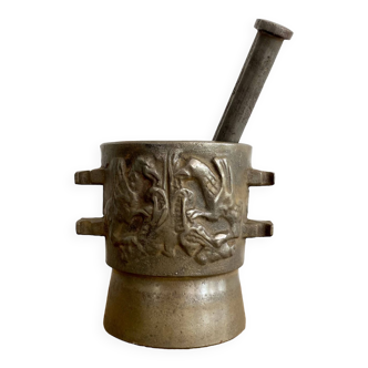 Mortier ancien, bronze XVIIe siècle