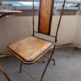 Bamboo style table + 2 chairs set