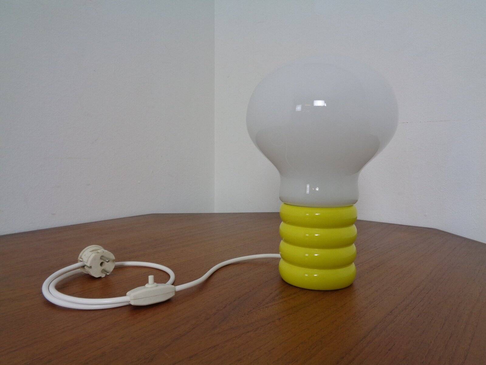 Yellow Opaline Glass Bulb Lamp by Ingo Maurer for M Design, 1960s