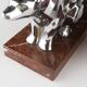 Art Deco Marble and Metal Bear Bookends, France 1930s