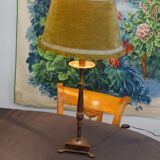 Lampe à poser en fer battu, façon haute epoque, h 70 cm