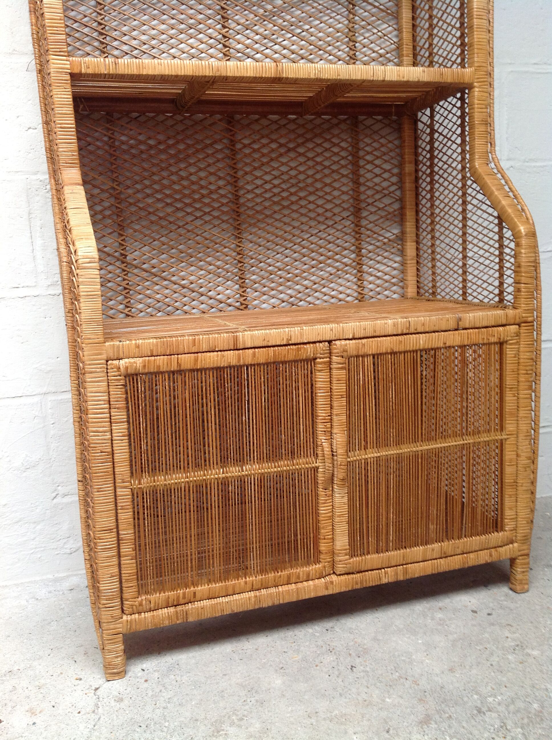Vintage rattan bookcase