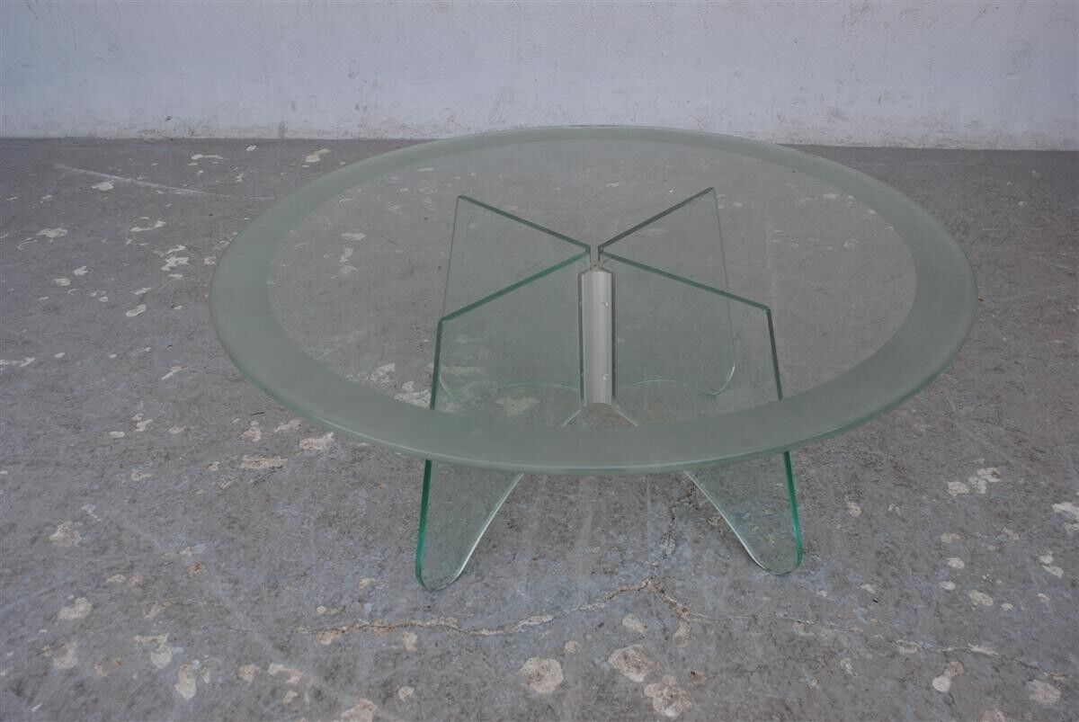 Roundtable low 80s vintage in glass and plexiglass