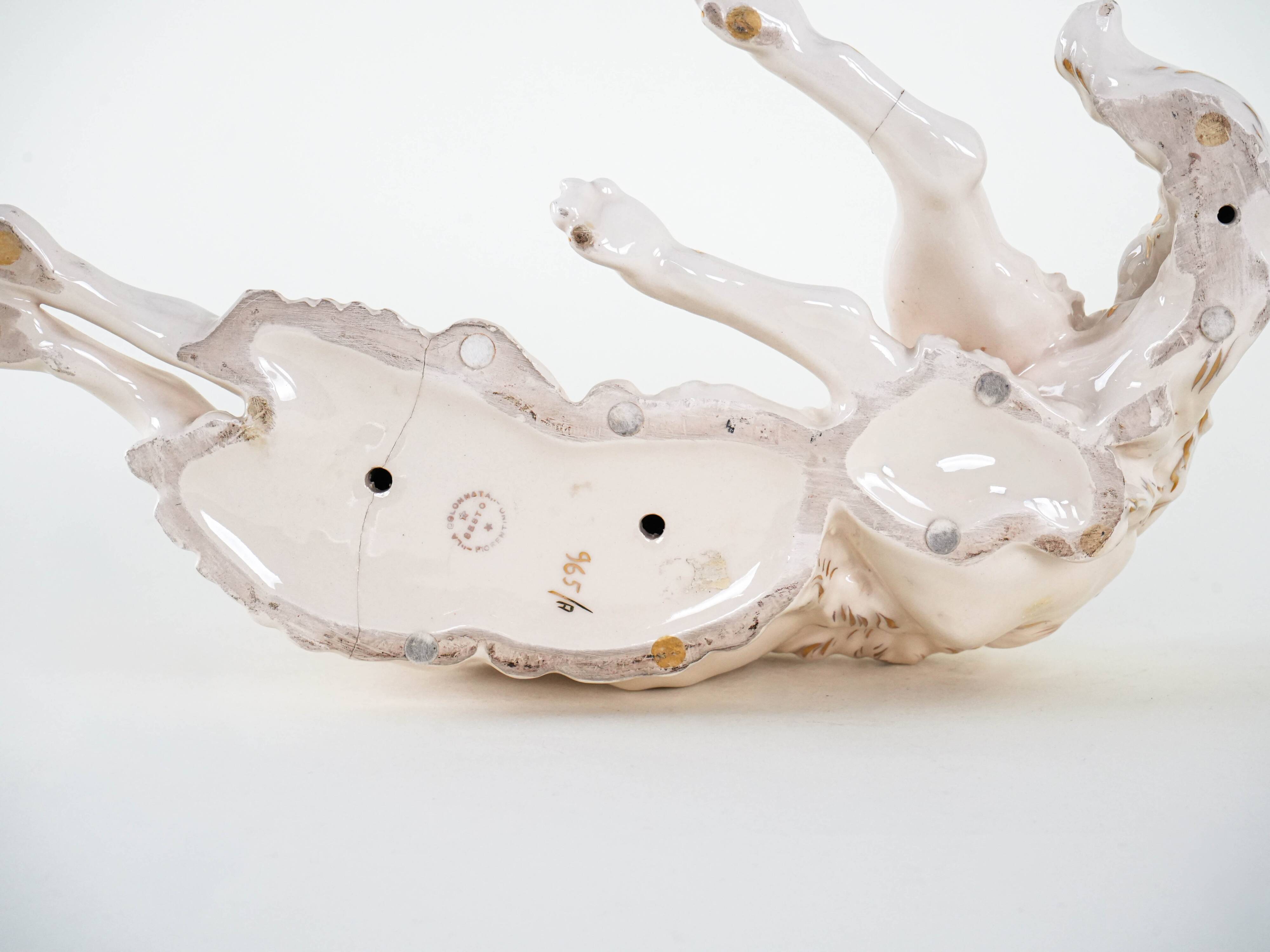 Porcelain figurine of a Borzoi dog, 1960s, made in Europe