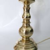 Vintage 1970s solid brass and glass globe table lamp