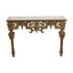 Console Ancienne Dorée Verre Marbré Style Rococo Or