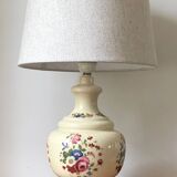 Vintage Ceramic Lamp with Wooden Base
