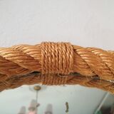 Round mirror in rope, 45 cm