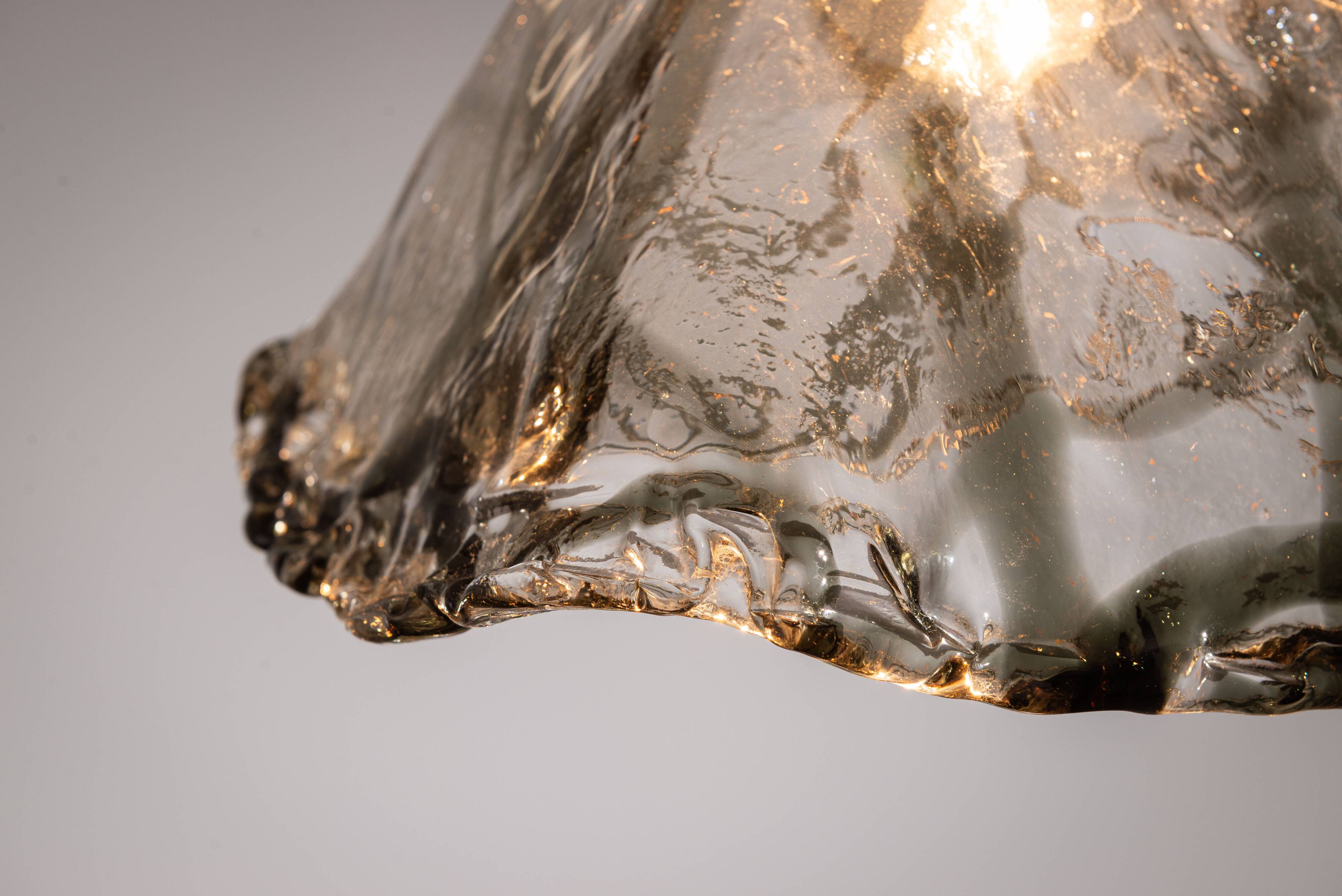 Murano glass pendant with chromed details