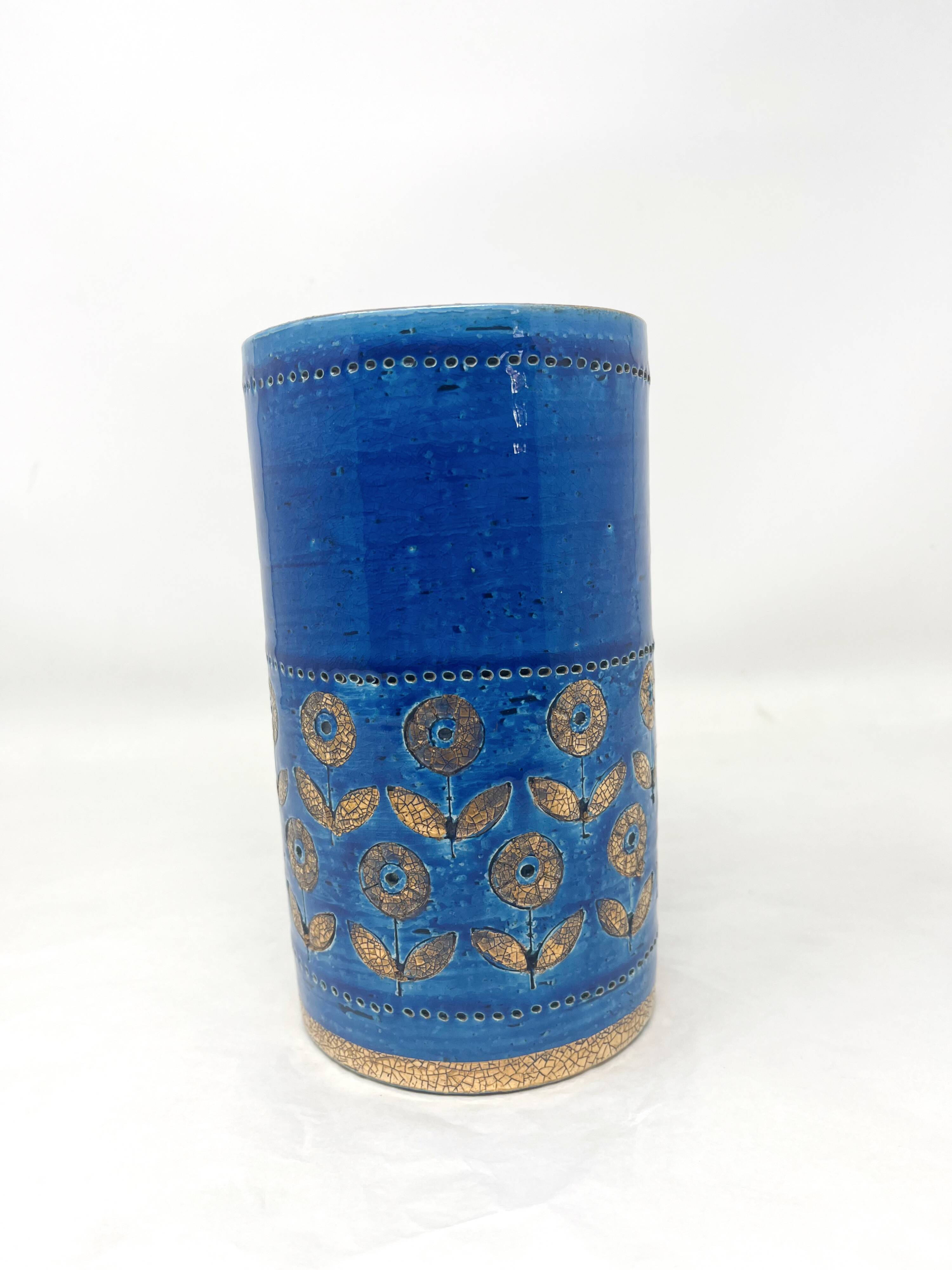 Bitossi Rimini blue and bronze vase