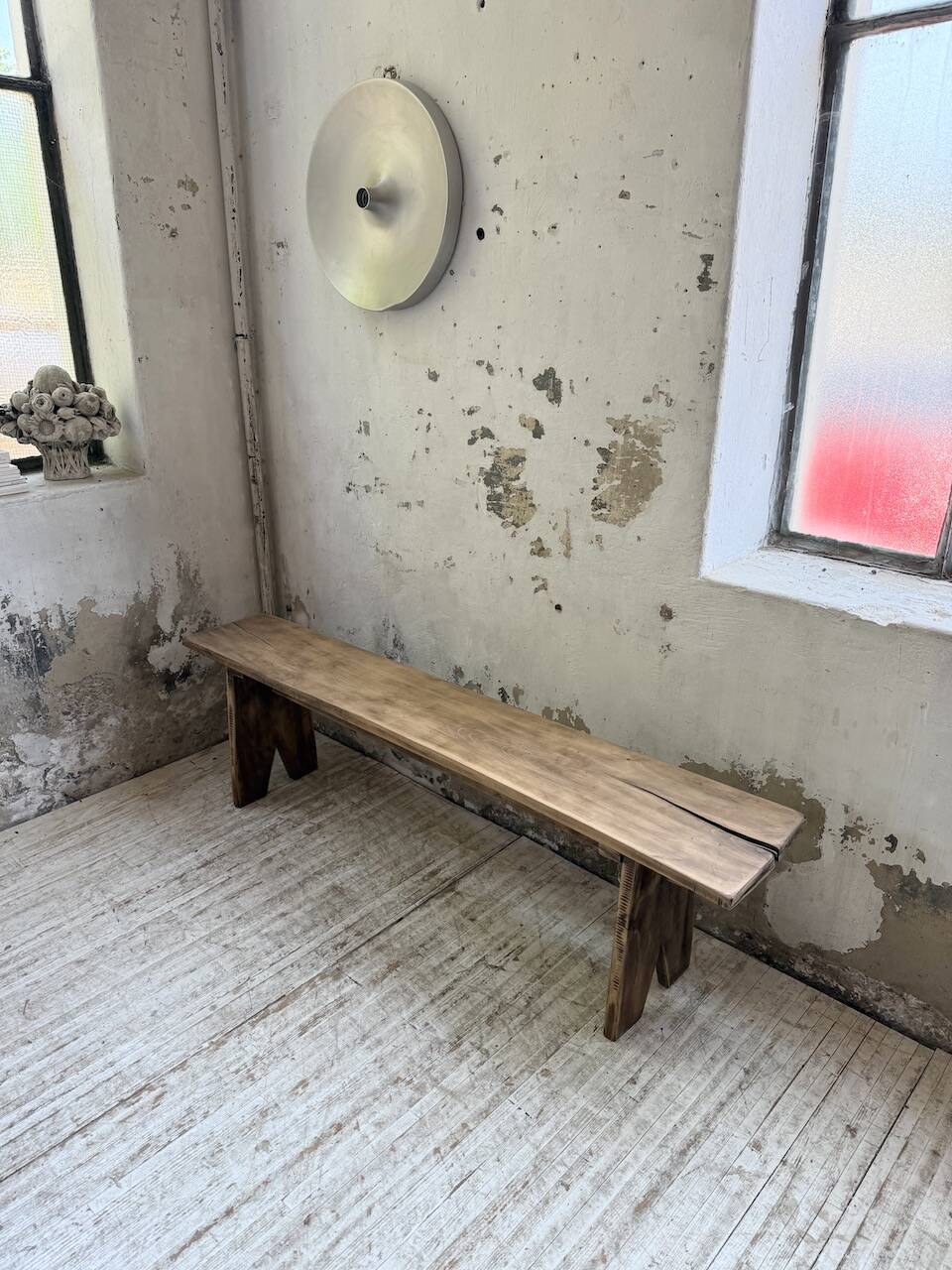 Paire de bancs de ferme en chêne
