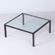 Table basse M1 par Metaform des années 80 en acier inoxydable couleur bronze.