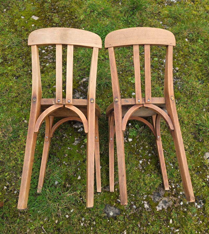 Set of 2 Bistro Chairs Stamped Stella 1950s