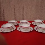 6 coffee cups with saucer in gien faience