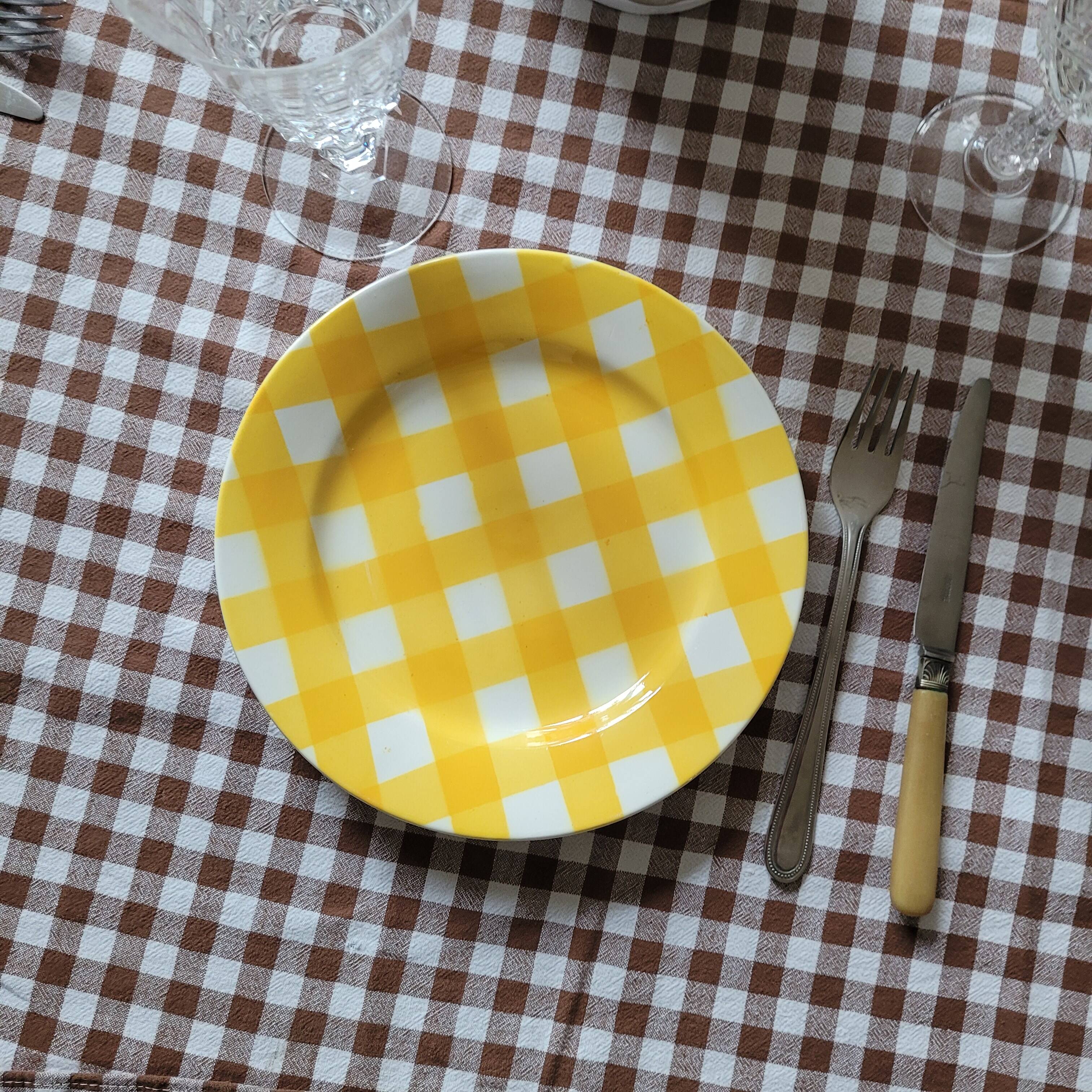 La Redoute x Selency set of 4 yellow dessert plates