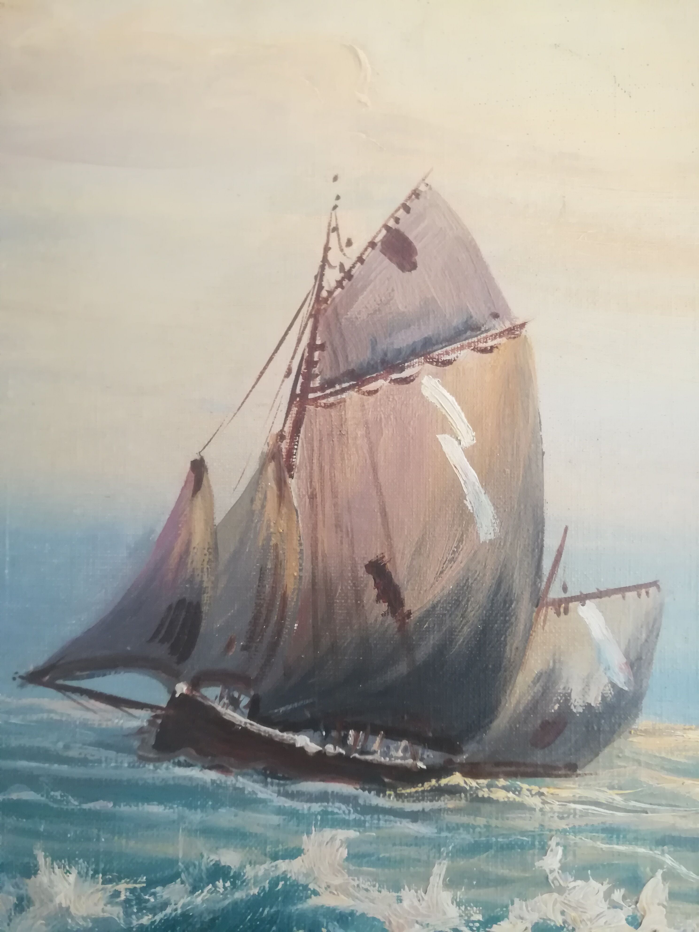 Huile sur toile marine signé Le Tallec