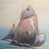 Oil on marine canvas signed Le Tallec