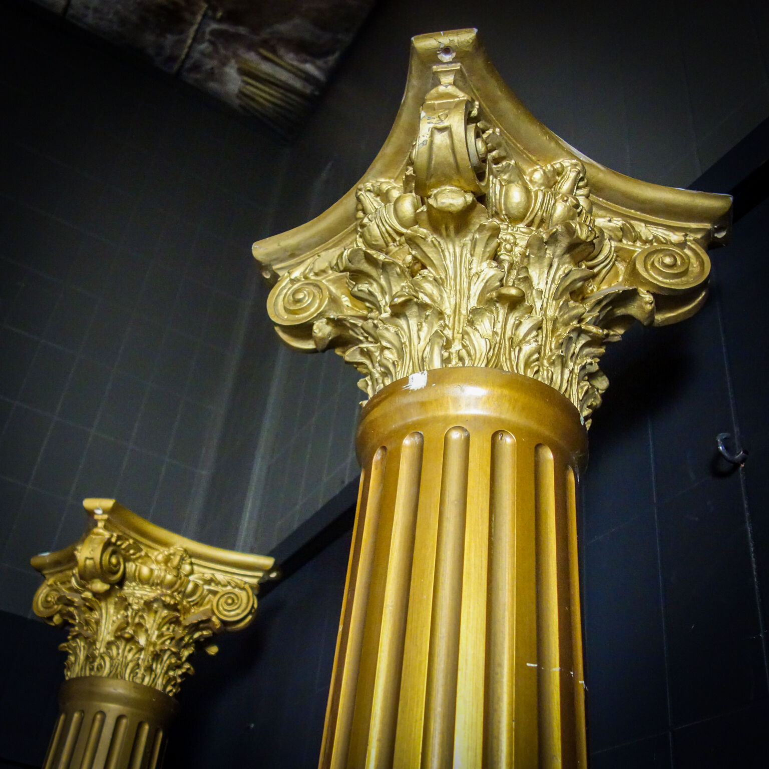 Classic gold colored columns