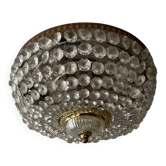 Vintage ceiling light with pendants and brass.