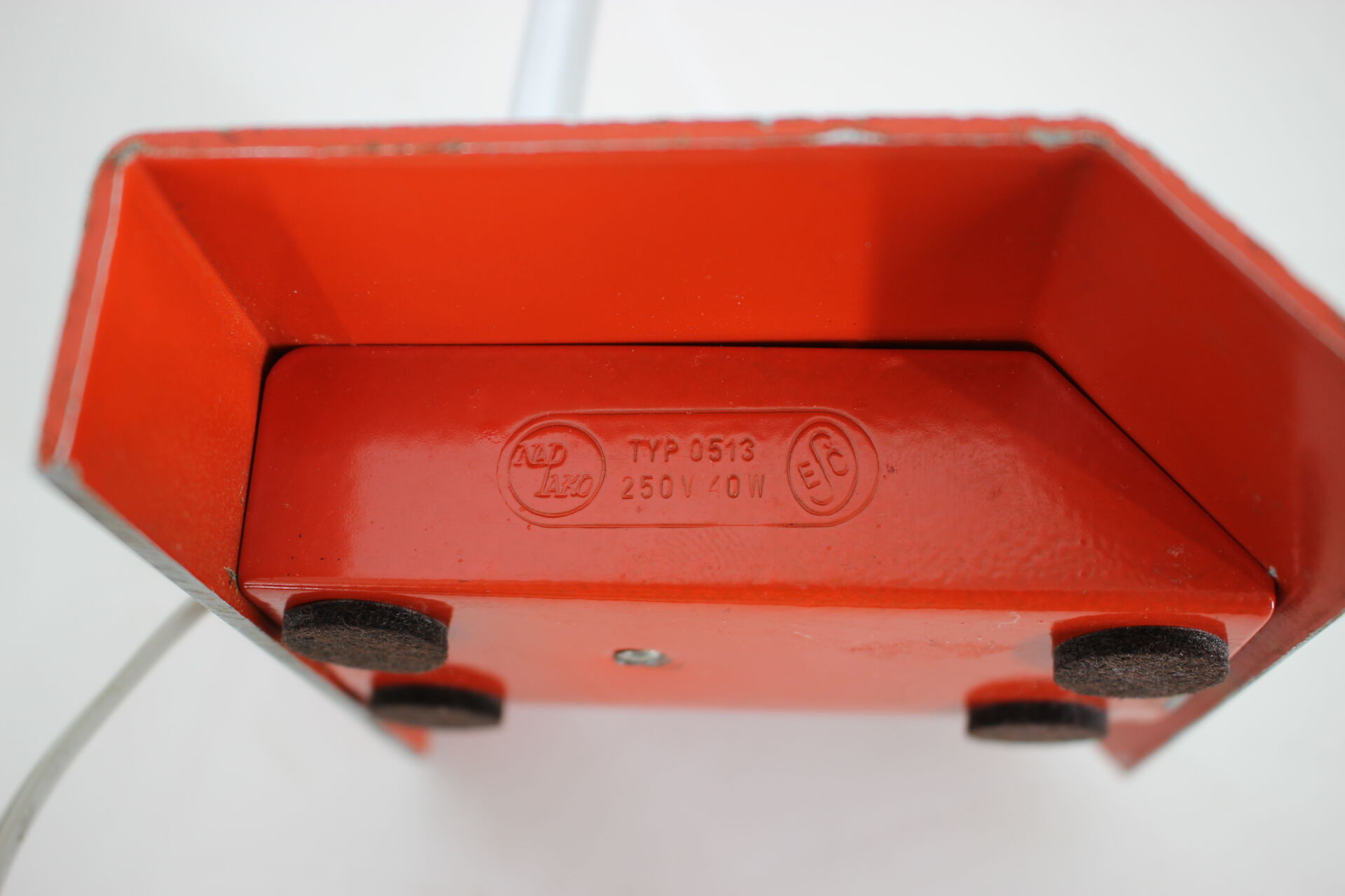 Mid-Century Red Table Lamp, Josef Hurka, 1950s