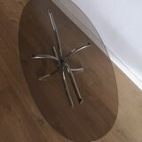 Oval smoked glass coffee table