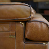 Contemporary brown vintage leather sofa