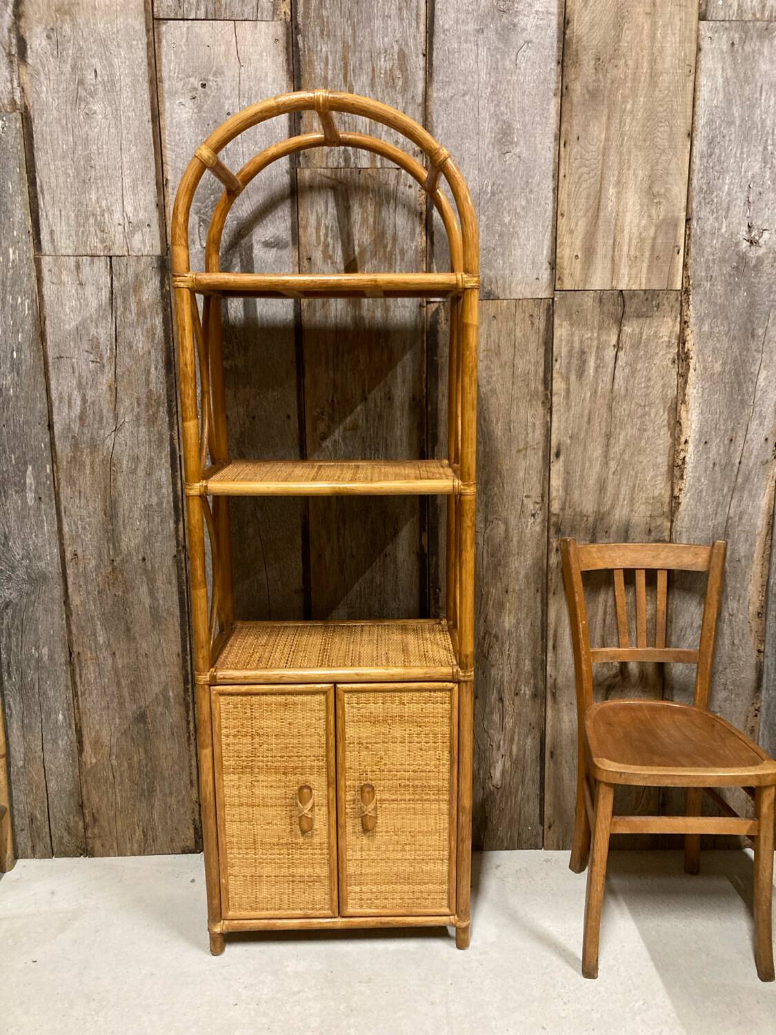 Rattan bookcase shelf