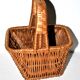 Vintage square wicker basket - 16 x 20 cm