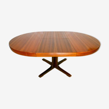 Extendable round dining table, teak, 1960
