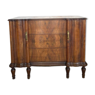Commode italienne Art déco en noyer, années 1940