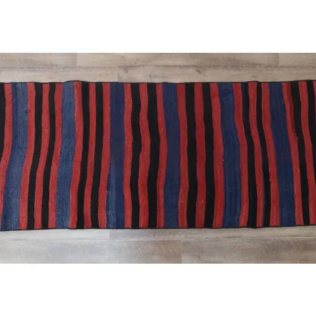 1970s Vintage Turkish Handmade Wool Cotton Pink Kilim Runner Rug 70x311