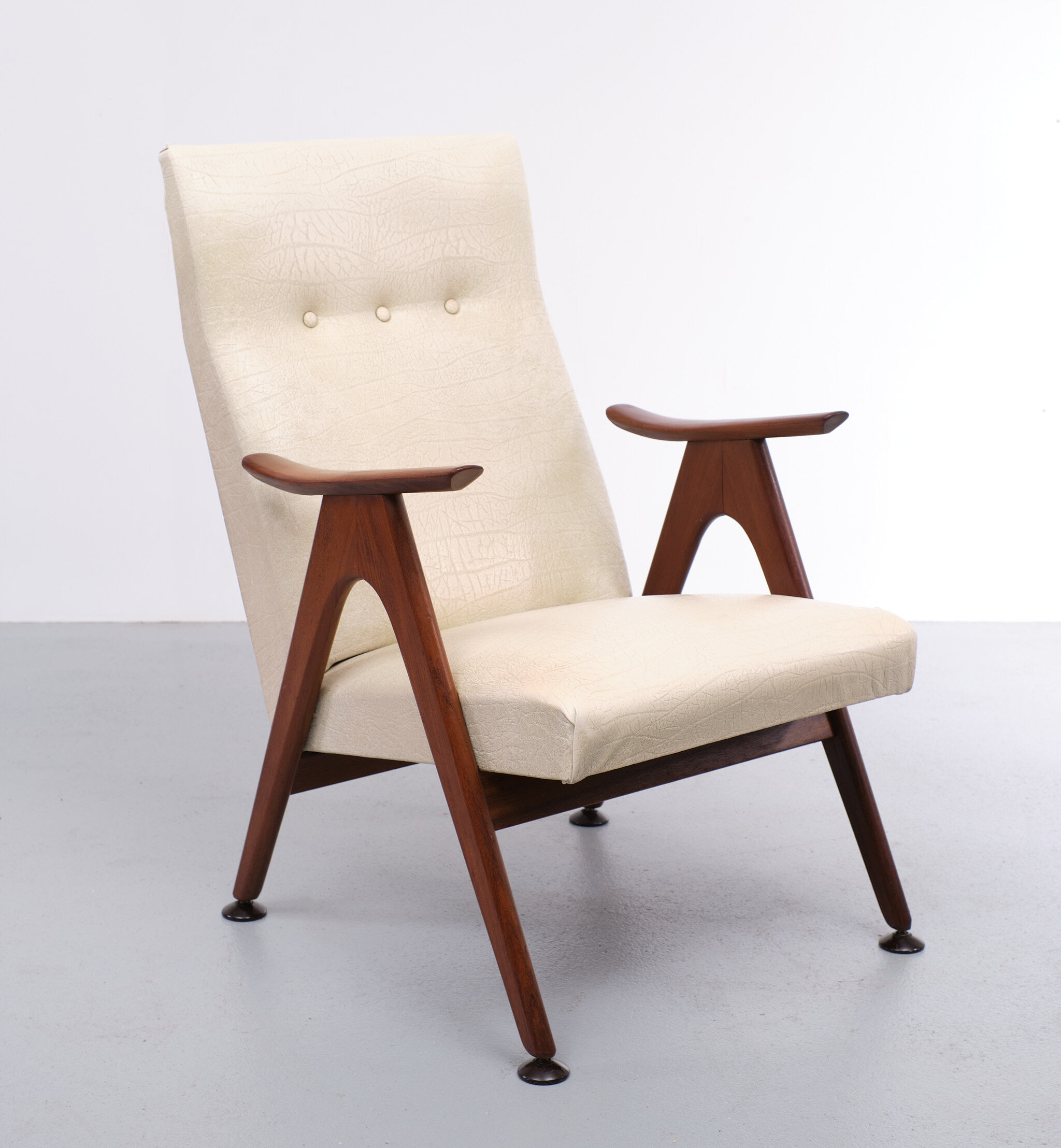 Chaise longue en teck par Louis Van Teeffelen années 1950 Hollande