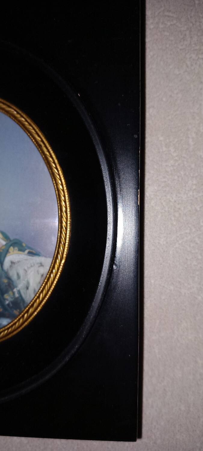 Old miniature paintings ebony frame