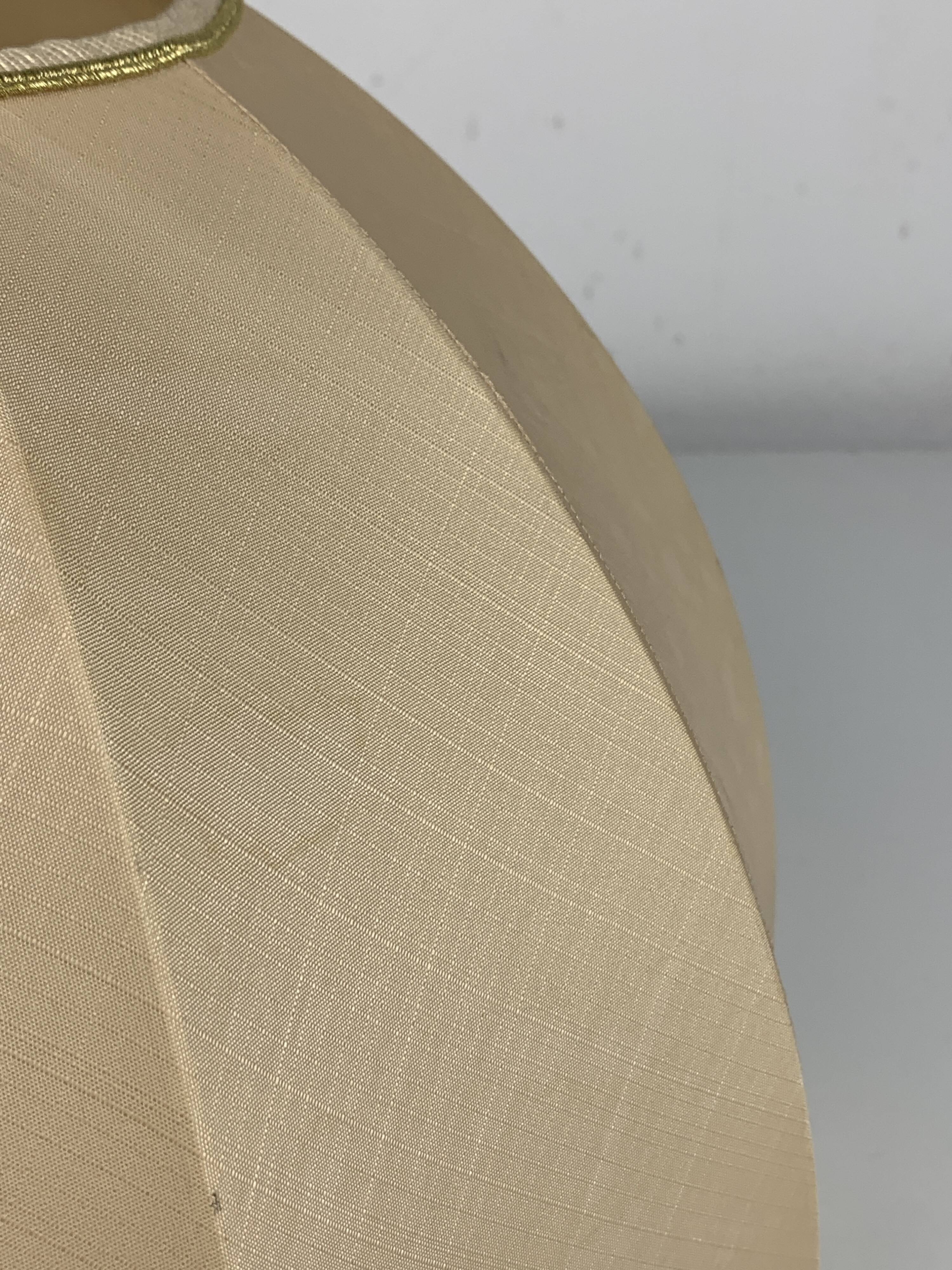 Midcentury bamboo and brass large mushroom table lamp by Leola, 1960s