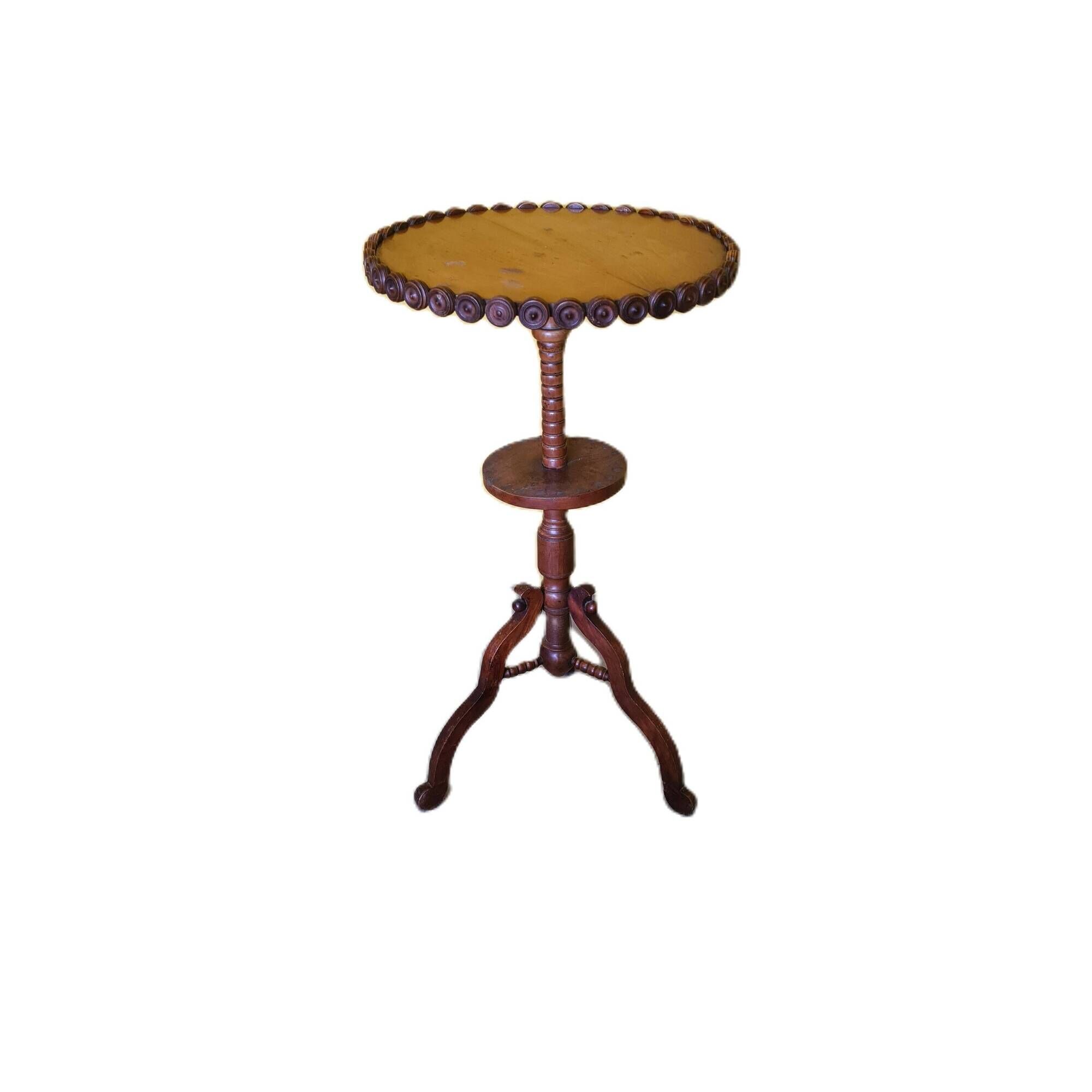 French Walnut Side Table On Tripod, Late 19th Century