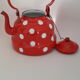 Enamelled polka dot teapot