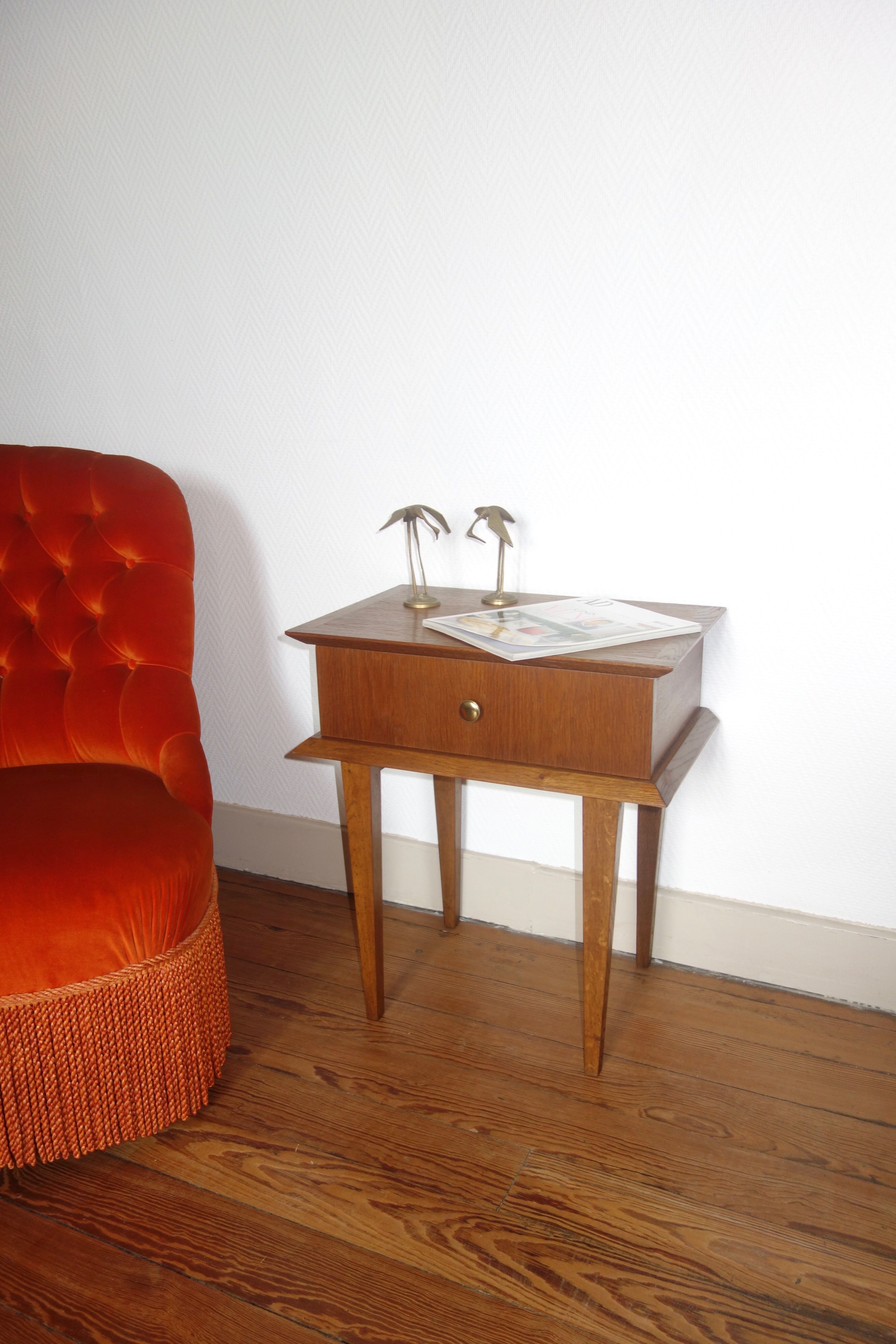 Oak bedside table 1950