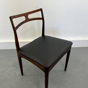Chaises d'appoint danoises modèle 94 en palissandre et cuir par J.Andersen pour Christian Linneberg, années 1960,